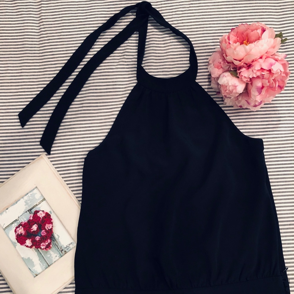 🖤 Worn Once 🖤 Ann Taylor Black Silk Halter Top